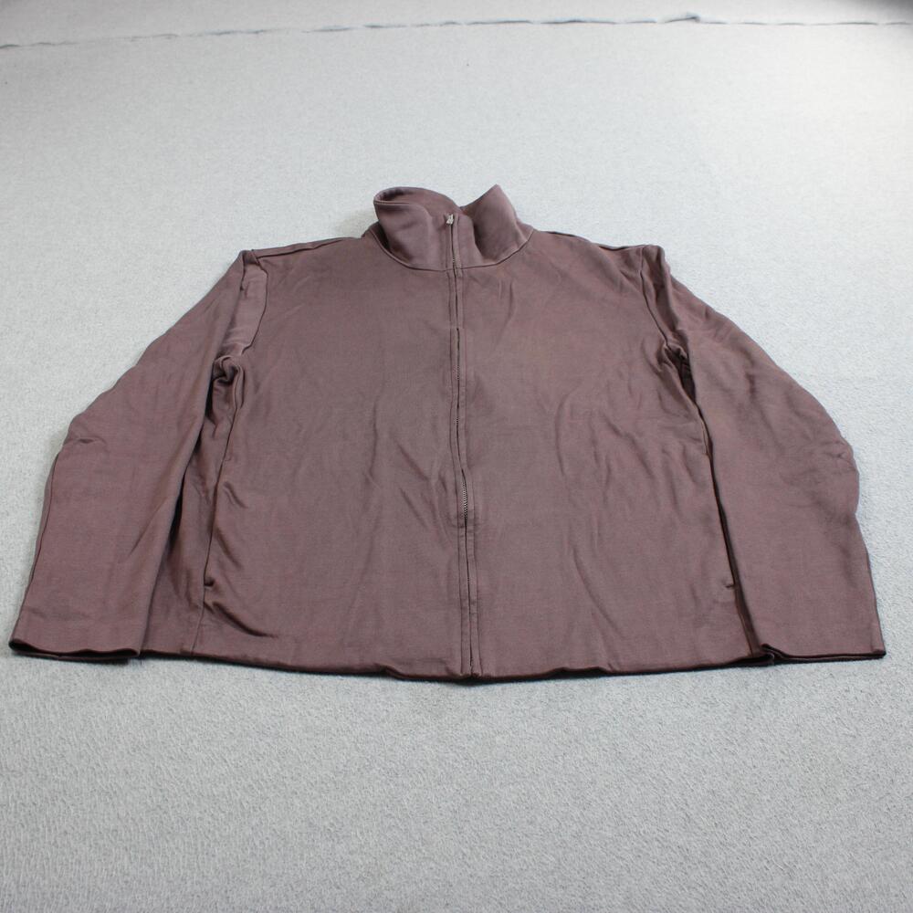 COS Jacket Women Large Purple Cotton Windbreaker Full Zip Lightweight Minimalist